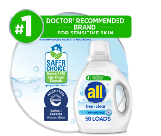 all free clear Liquid Laundry Detergent, 88 oz, 58 Loads