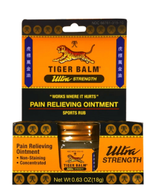 Tiger Balm Ultra Strength Pain Relief Ointment, 0.63 oz Jar, Relieves Backaches, Sore Muscles, Strains