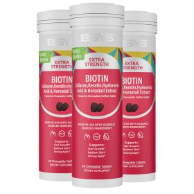 BSYS Coffee-flavored Biotin Chews Hair That Grows  Nails That Shine These Tasty Supplements Taste Like Your Favorite Brew No Chalky Mess Just Glo (Option: Three bottles)