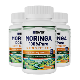 BSYS Moringa Capsules  Antioxidant & Anti-Inflammatory Support  Blood Sugar Health Aid  Cholesterol Balance Formula  Heart Wellness Support  Immu (Option: Three bottles)