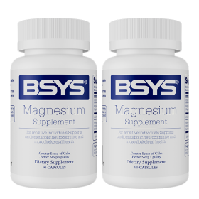 BSYS Magnesium Supplements Sleep & Anxiety Relief Aid  Muscle Relaxation Support  Heart Health & Blood Sugar Balance Formula  Cognitive Function (Option: Two bottles)