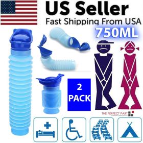 Male Female Portable Urinal Travel Camping Car Toilet Pee Bottle Emergency Kit (Pack: 2 Pack)